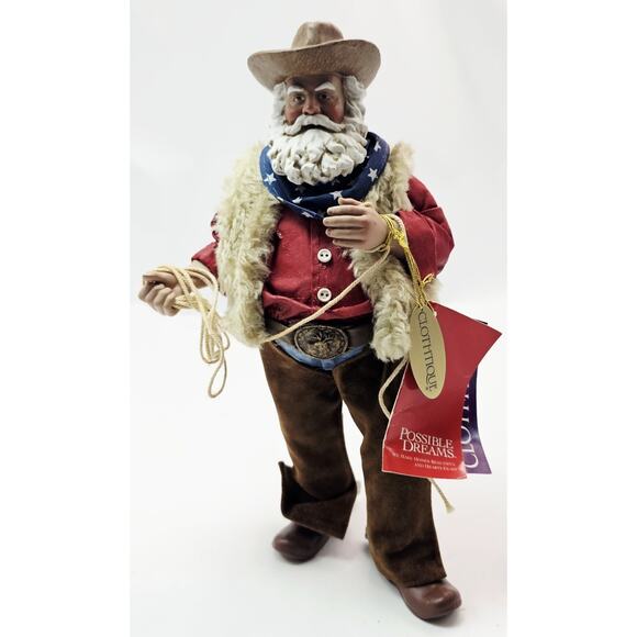 Clothtique Possible Dreams Yuletide Wrangler Santa 713742 - 10.25" T - Picture 2 of 8